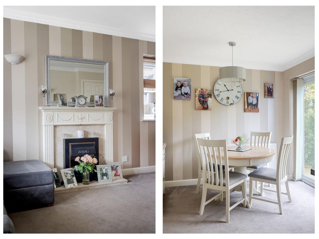 Living room, fireplace