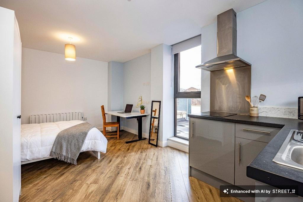 Bedroom, Living Area &amp; Kitchen