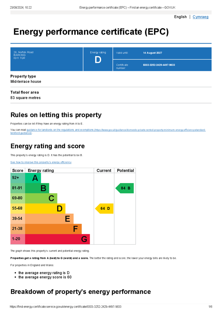 Energy performance certificate (EPC) – Find an ene