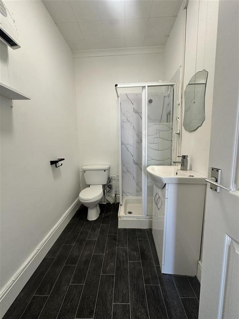 Fresh modern bathroom with shower and sink...
