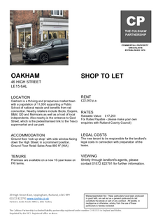 Retail property (high street) to rent, 46 High St Oakham LE15 6AL