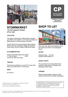 Retail property (high street) to rent, 12 Ipswich St Stowmarket IP14 1AD