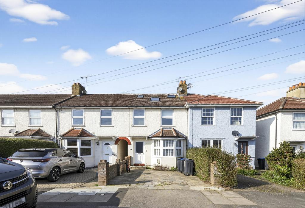 Terraced house exterior, parking
