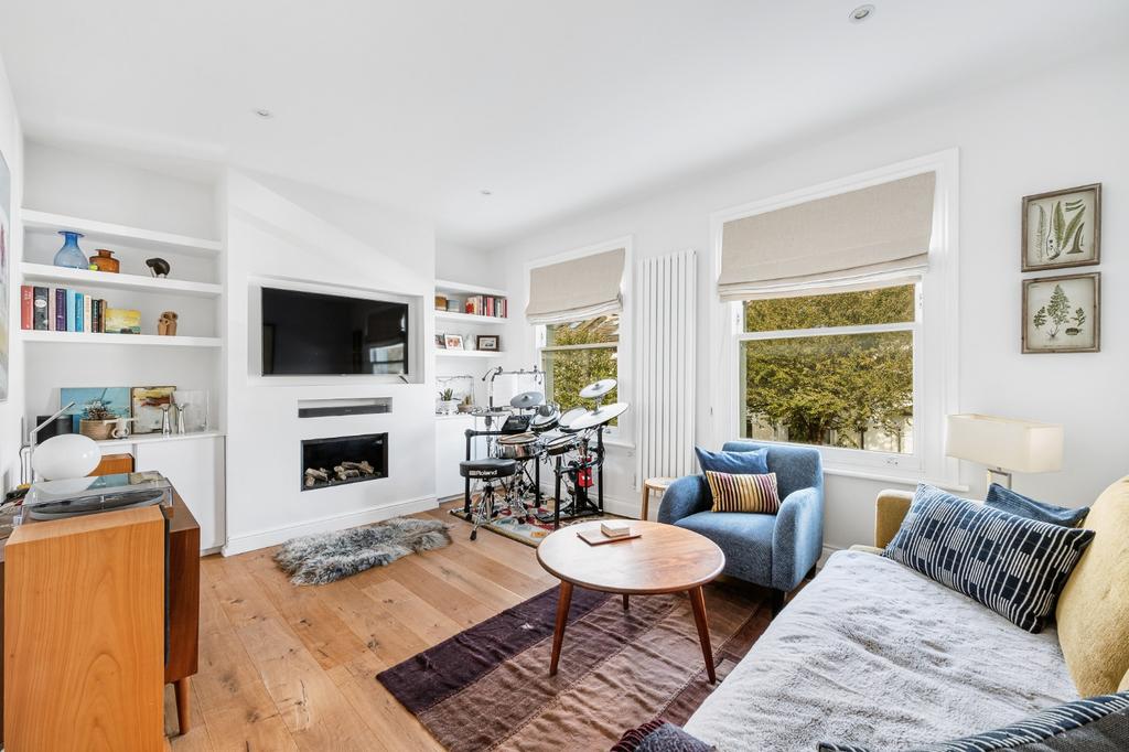 Living room, fireplace