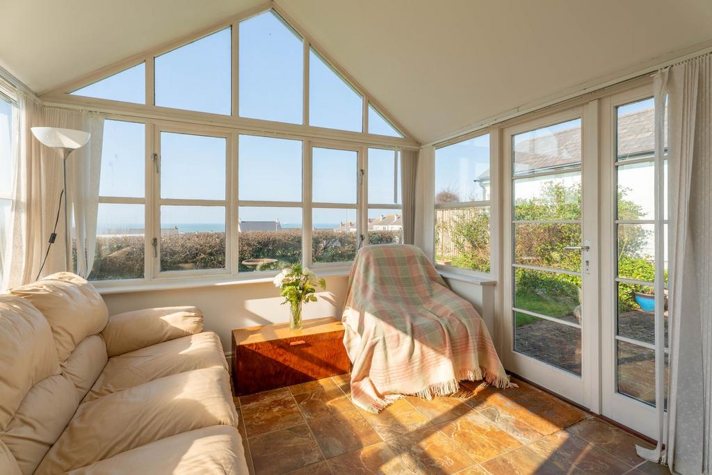 Conservatory with sea views