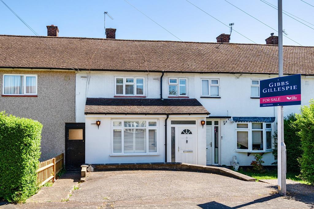 Semi-detached house exterior, driveway