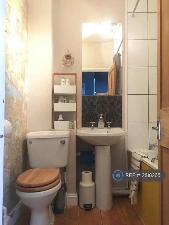 Bathroom And Artist's Map Wall
