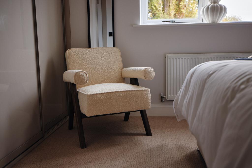 Close up of armchair in bedroom