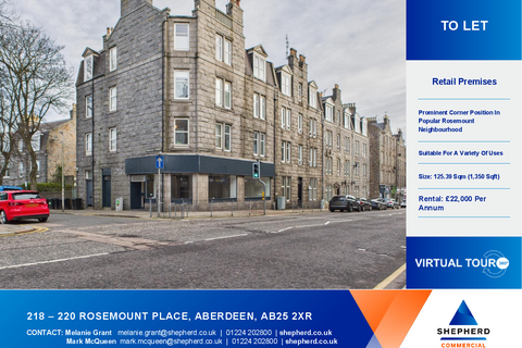 Retail property (high street) to rent, 218 Rosemount Pl Aberdeen AB25 2XR