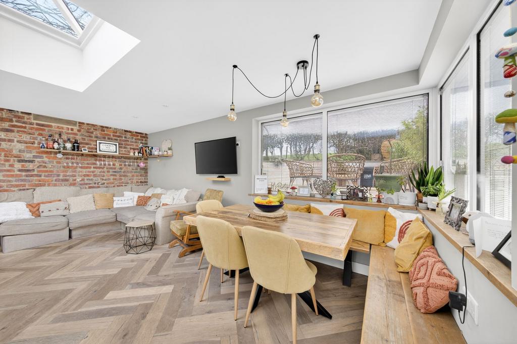 Open plan dining kitchen and family room