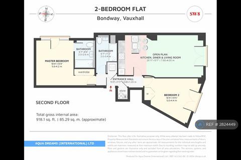 2 bedroom flat to rent, Bondway, London, SW8