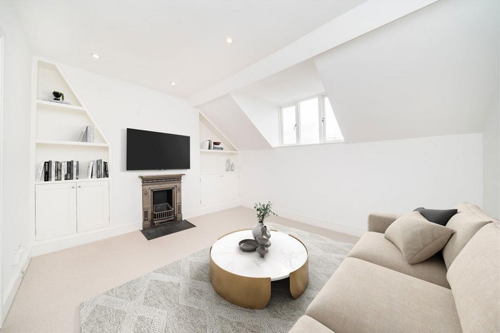Living room, fireplace