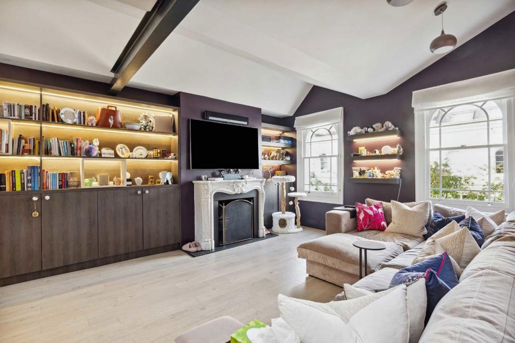 Living room, fireplace
