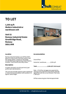 Warehouse to rent, Greatbridge Rd Romsey SO51 0HR