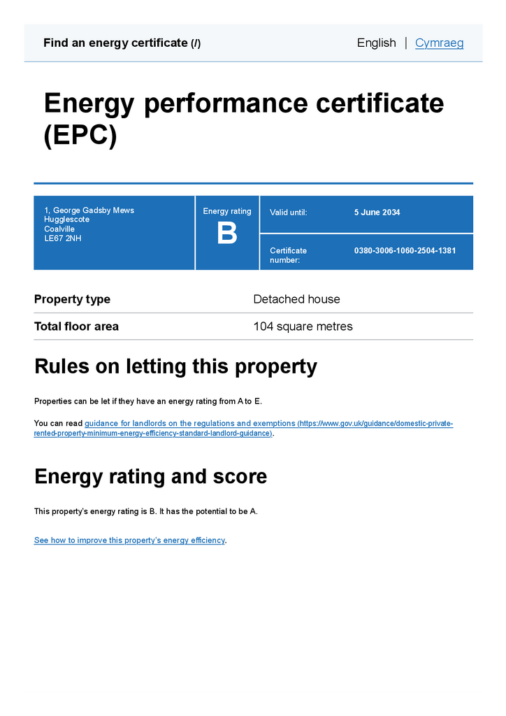 EPC Certificate