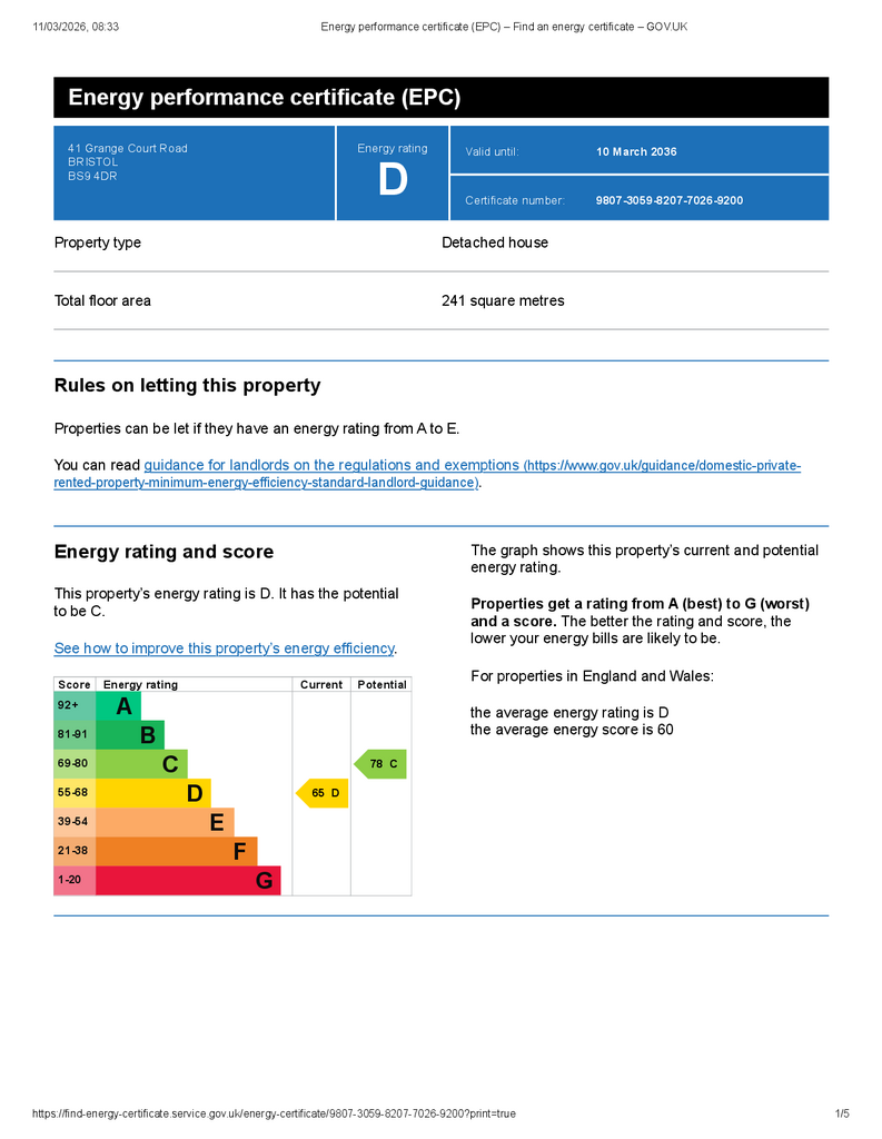 Energy performance certificate (EPC) – Find an ene