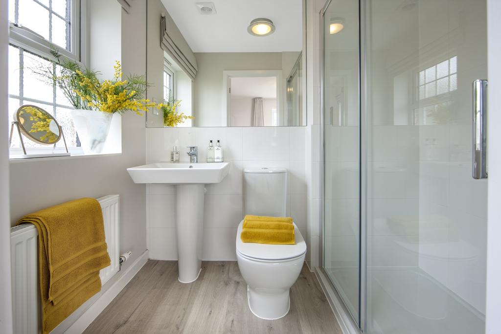 Bathroom with sink toilet and shower