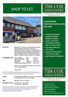 Retail property (high street) to rent, 13 Waterside Stratford Upon Avon CV37 6BA