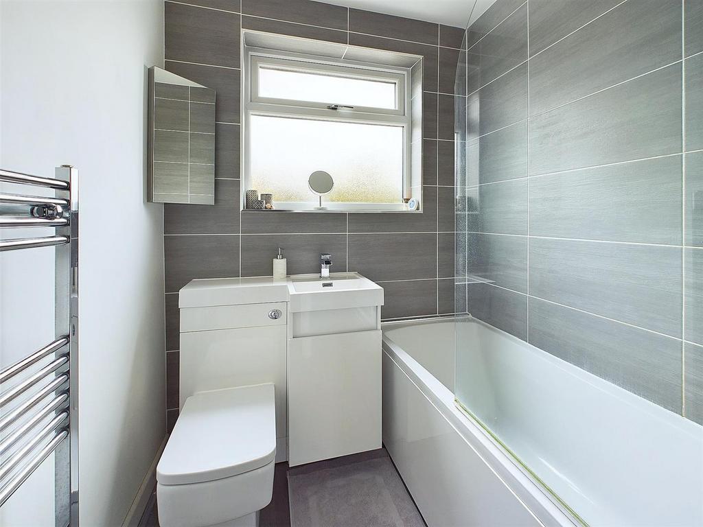 Modern bathroom with bath and vanity unit...