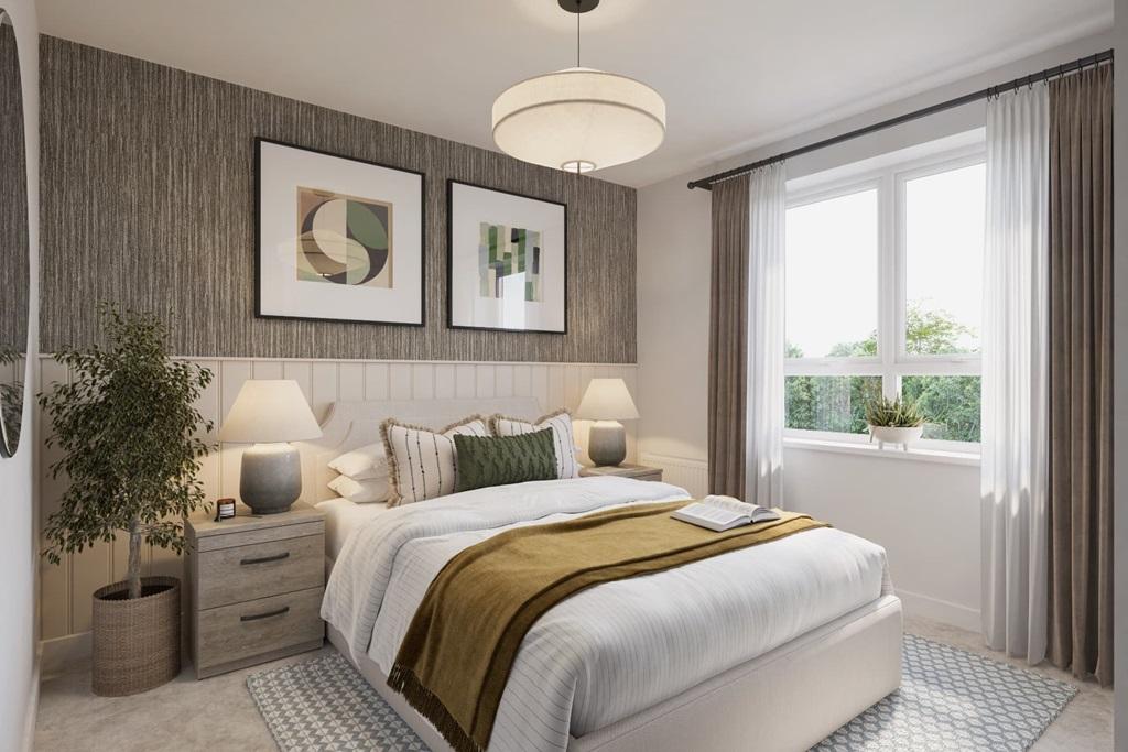 Bedroom 1 is located on the second floor and...