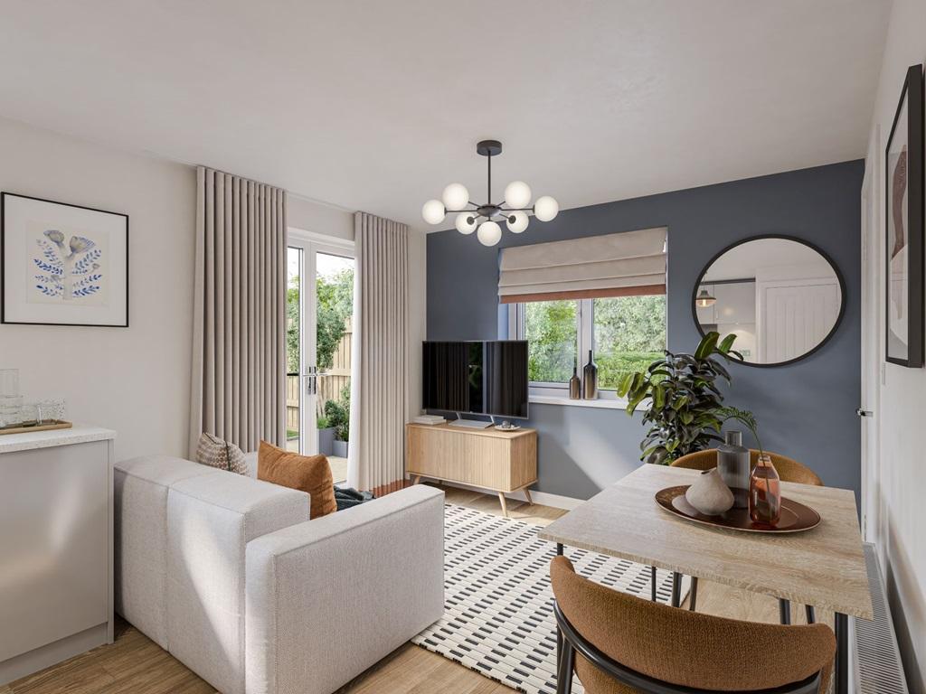 An open-plan lounge/dining space includes...
