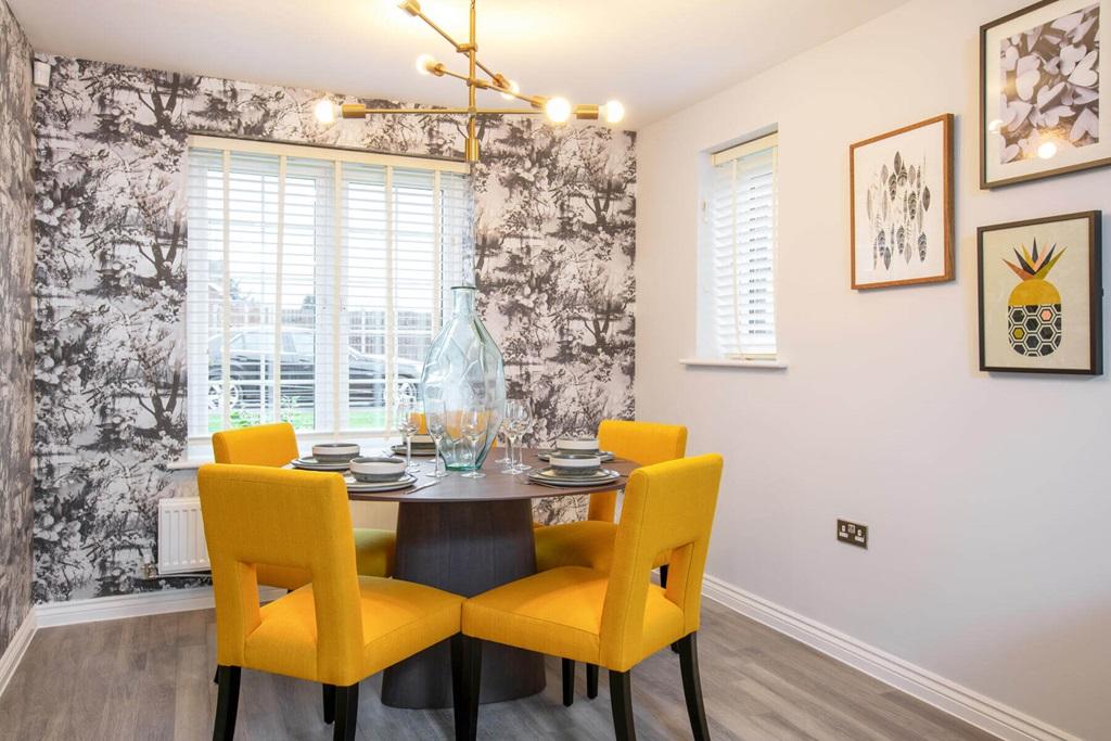A dining area makes entertaining family and...