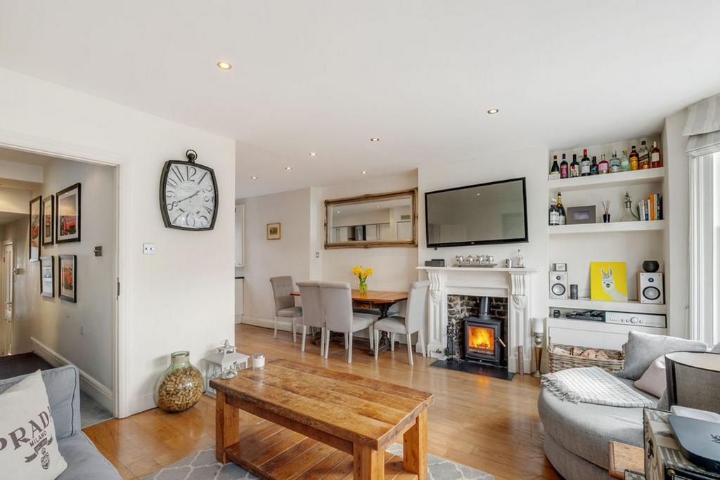Open-plan living area, open plan living, fireplace