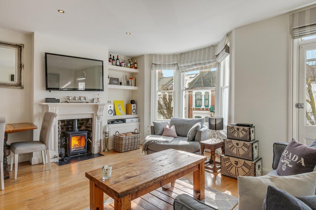 Living room, fireplace
