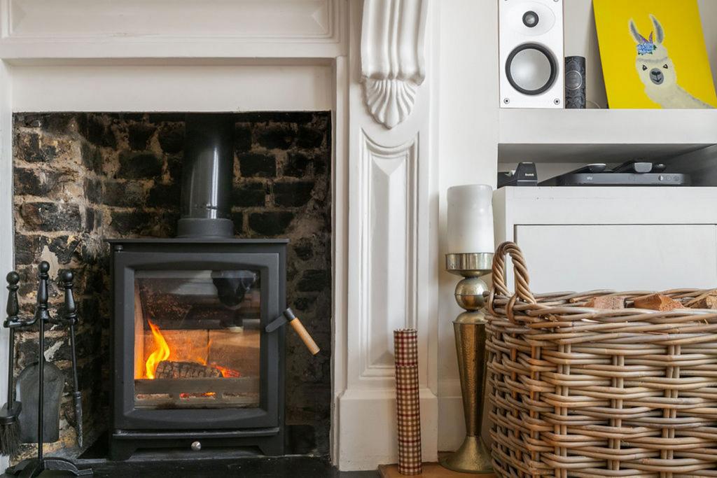 Living room, fireplace