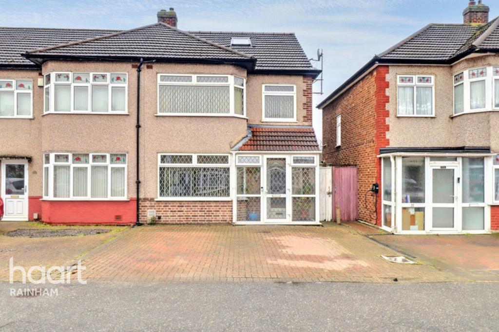 Semi-detached house exterior, driveway