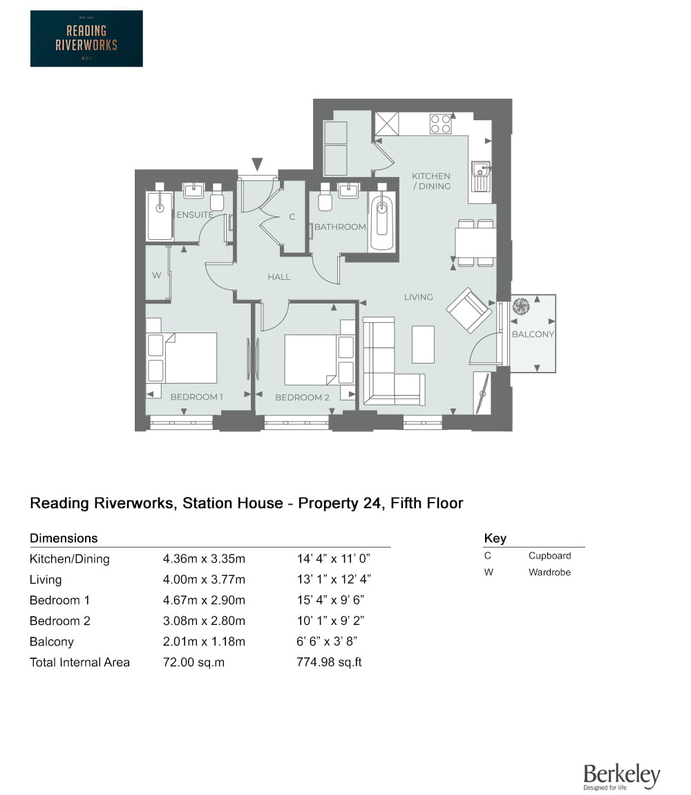 2 bedroom apartment for sale - Floor Plan