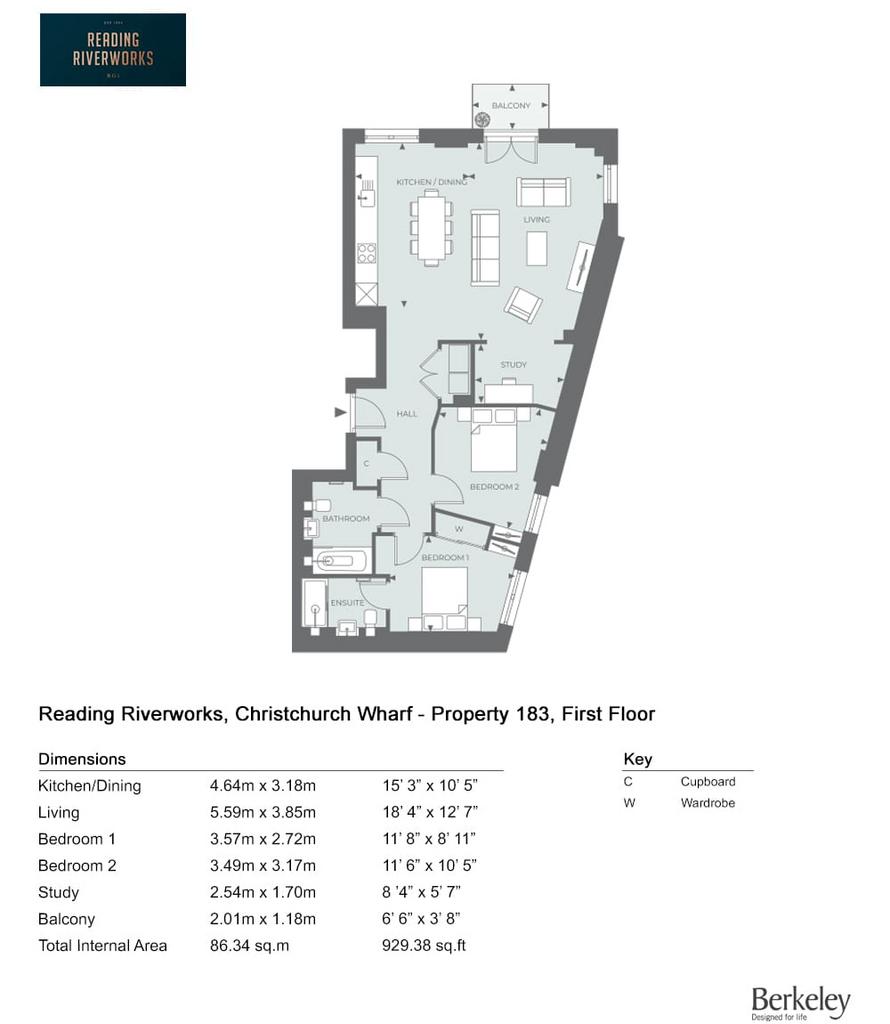 2 bedroom apartment for sale - Floor Plan