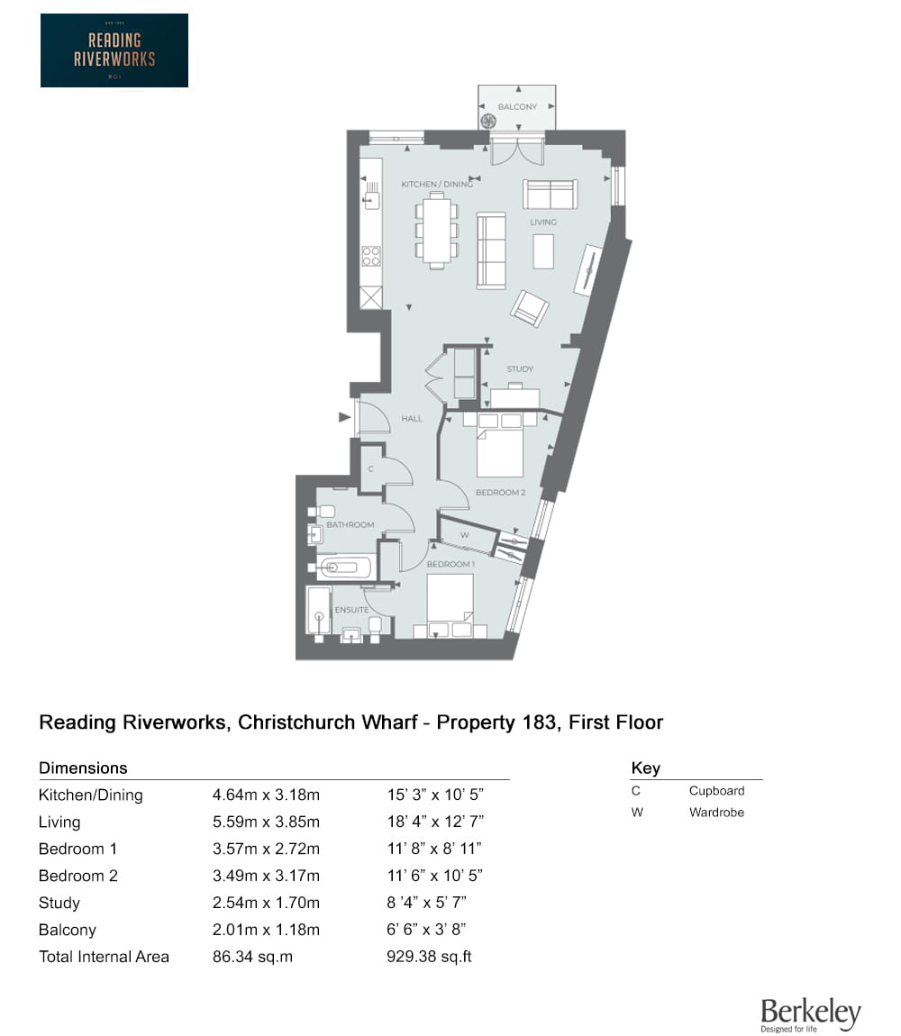 2 bedroom apartment for sale - Floor Plan