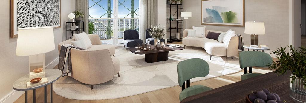 Oval-village, An interior Living Area CGI at...