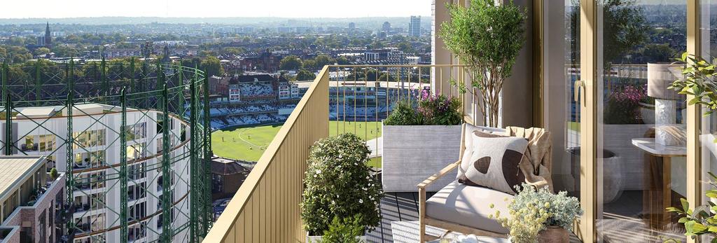 Oval-village, An exterior balcony CGI from The...