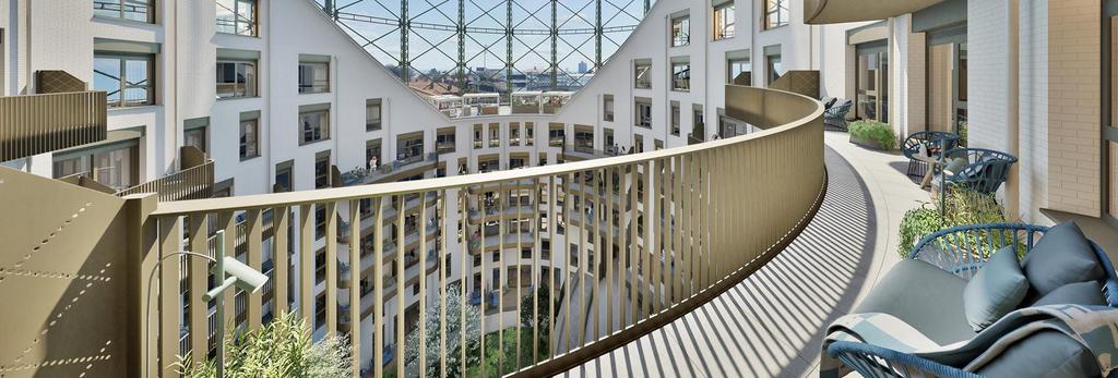 Oval-village, An exterior Balcony CGI of The Halo