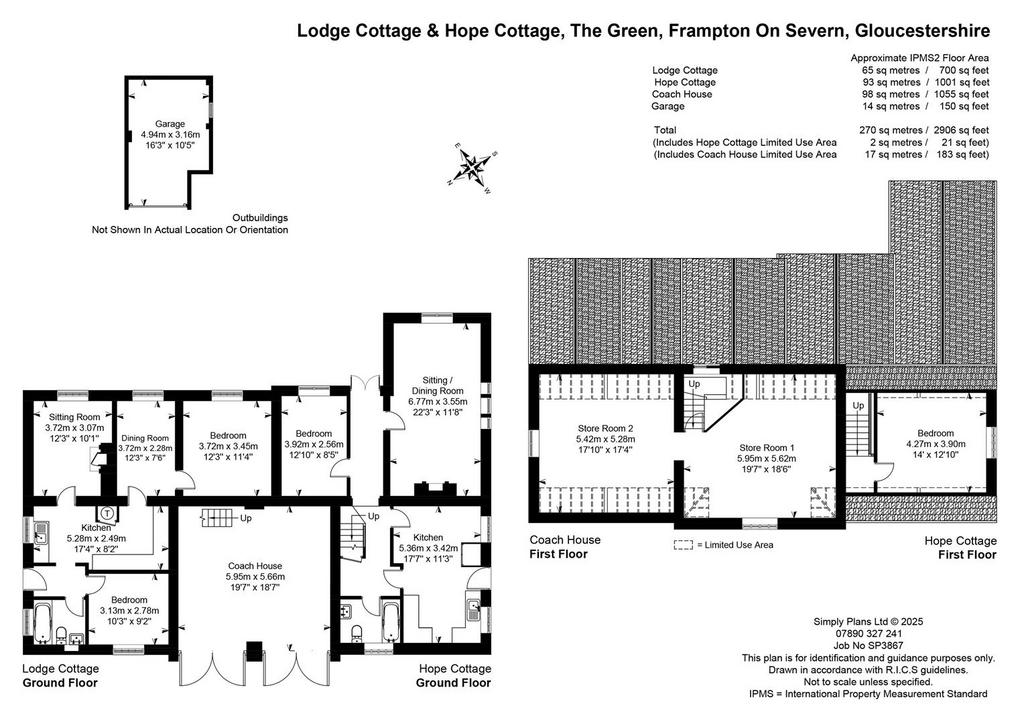 Floorplan Lodge Cottage & Hope Cottage, Frampton L