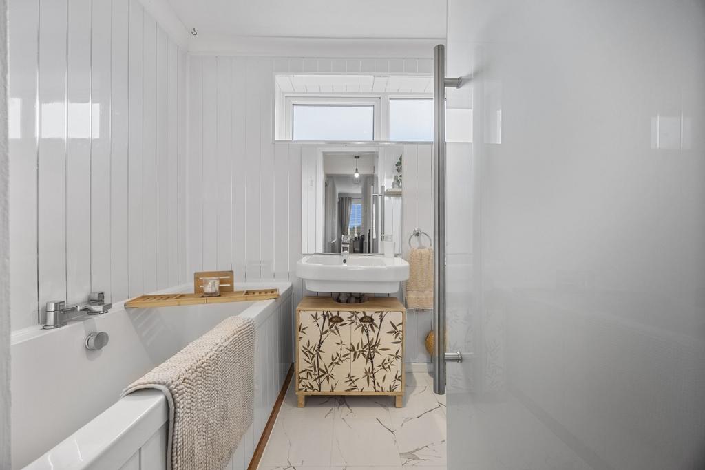 Glass Door to Bathroom