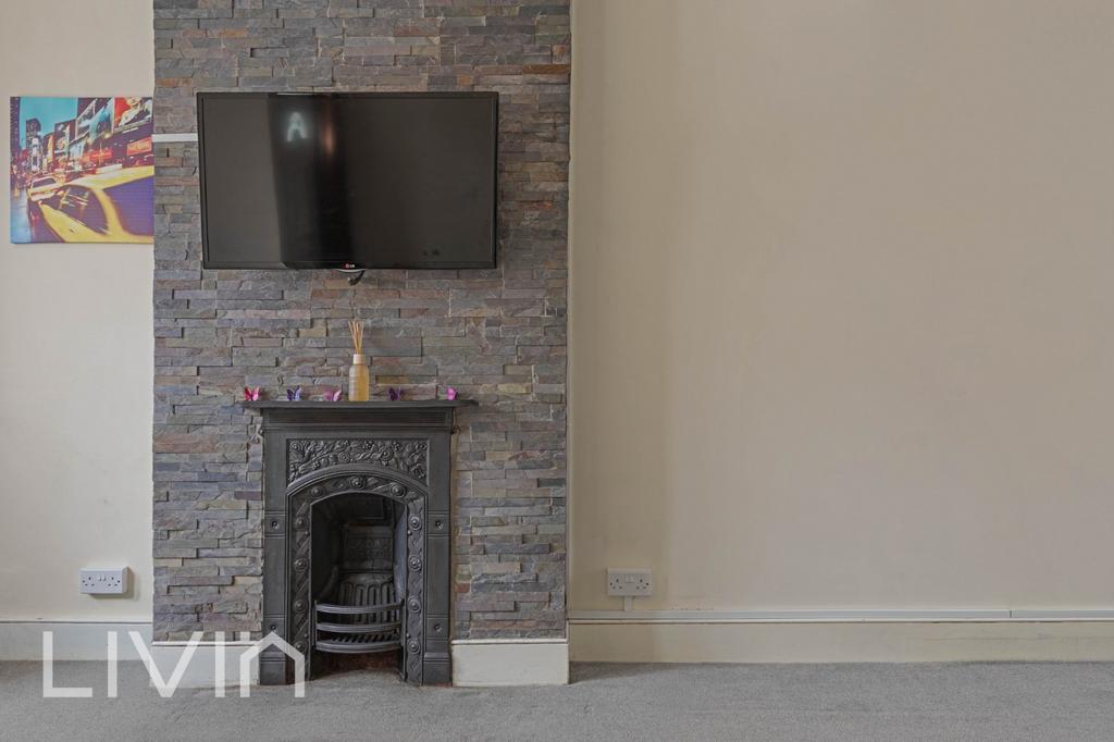 Living room, fireplace