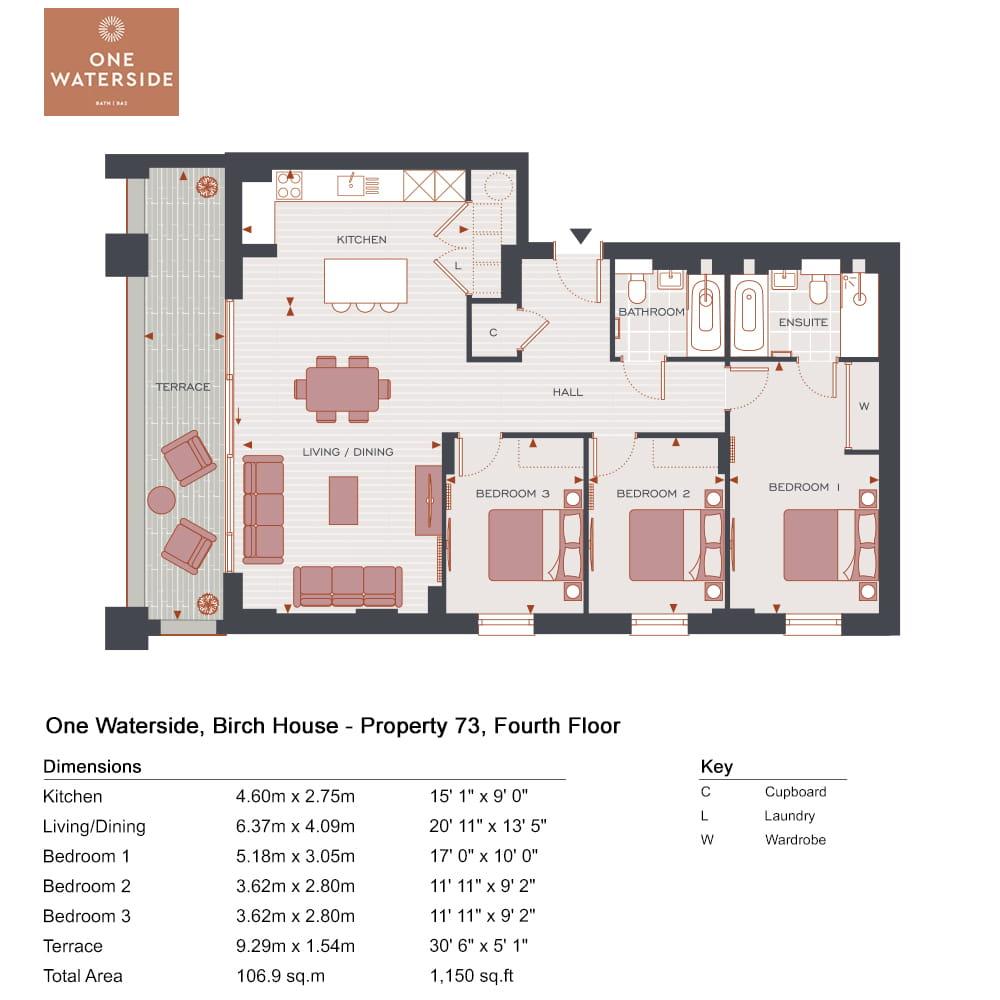 3 bedroom apartment for sale - Floor Plan