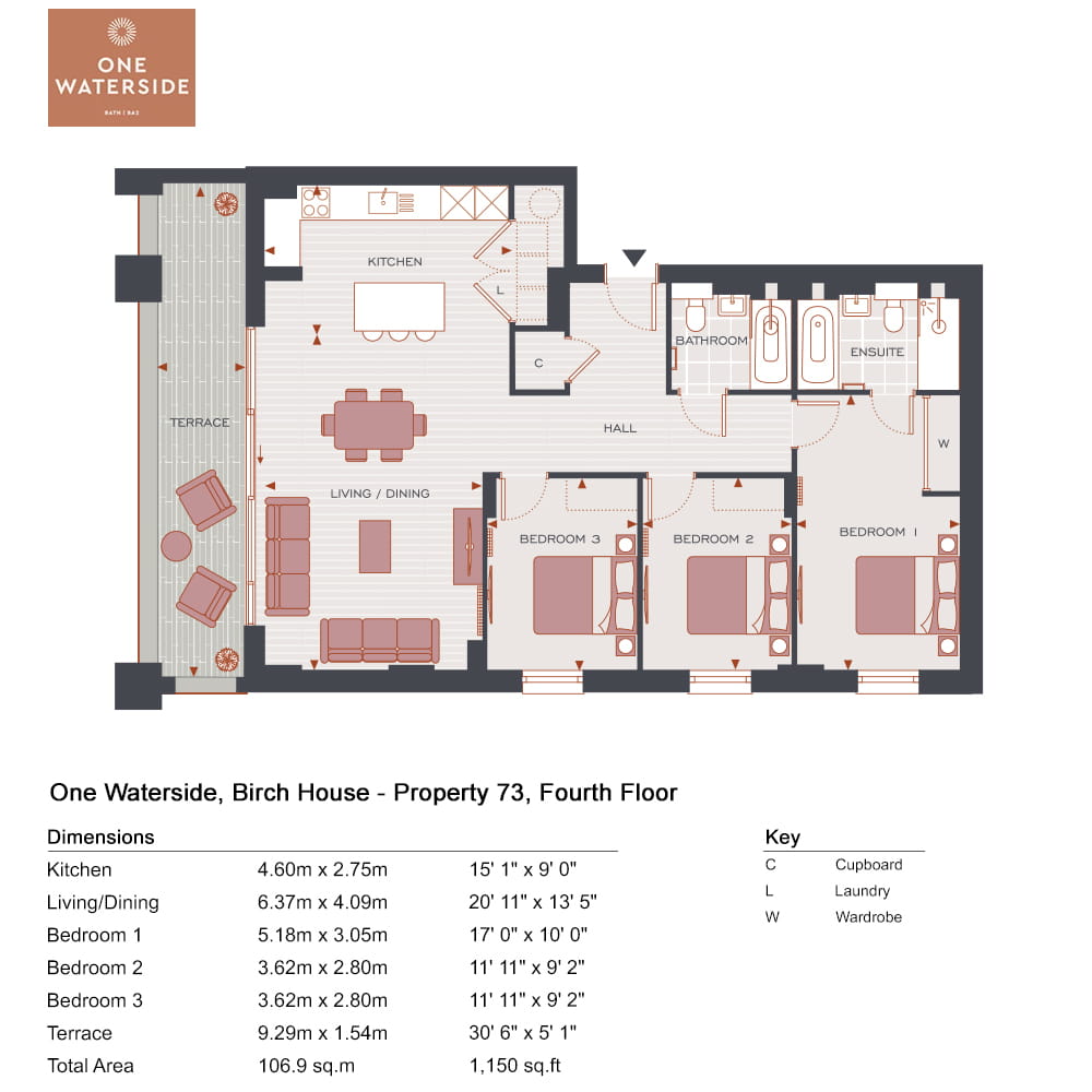 3 bedroom apartment for sale - Floor Plan