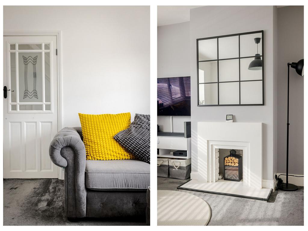 Living room, fireplace