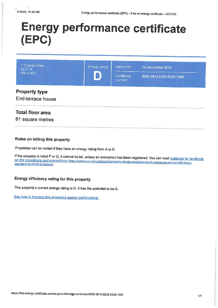 EPC Certificate