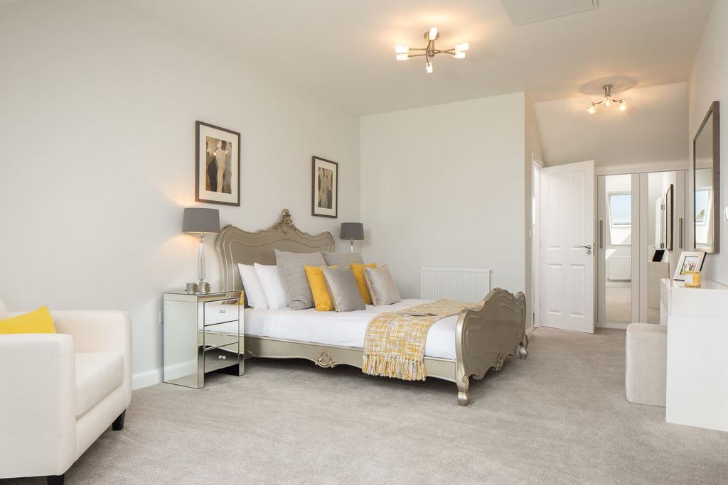 En suite master bedroom in the Woodcote Show...