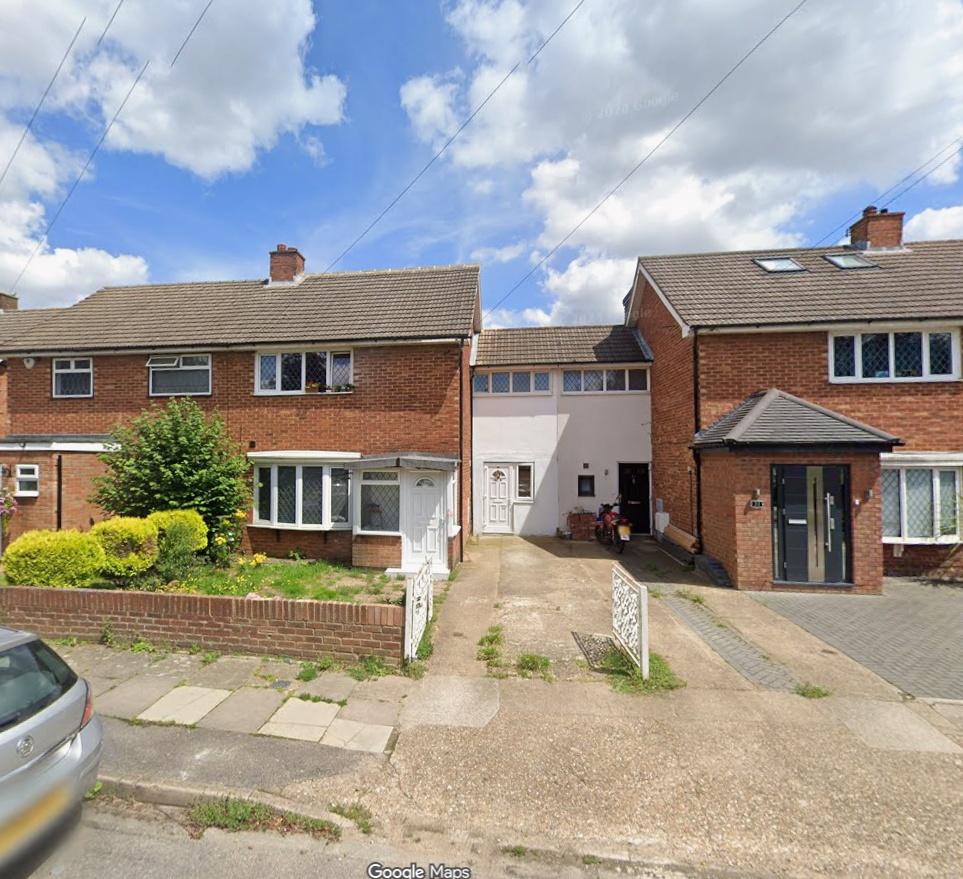 Semi-detached house with driveway and front gar...