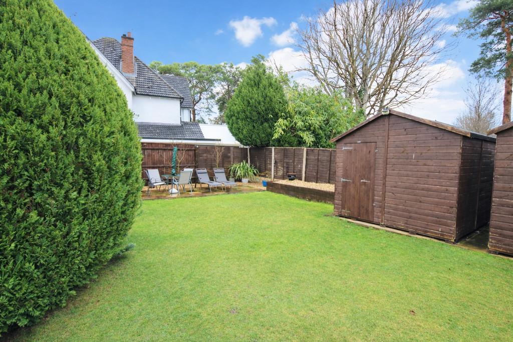 Garden with wooden sheds