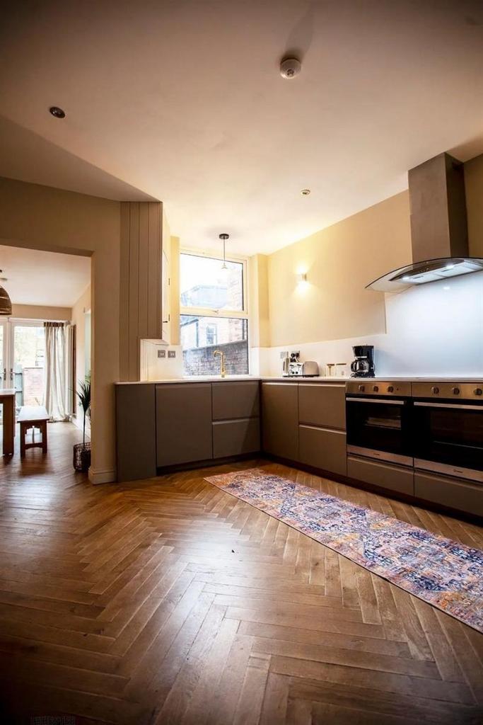 Modern kitchen with ample counter space...