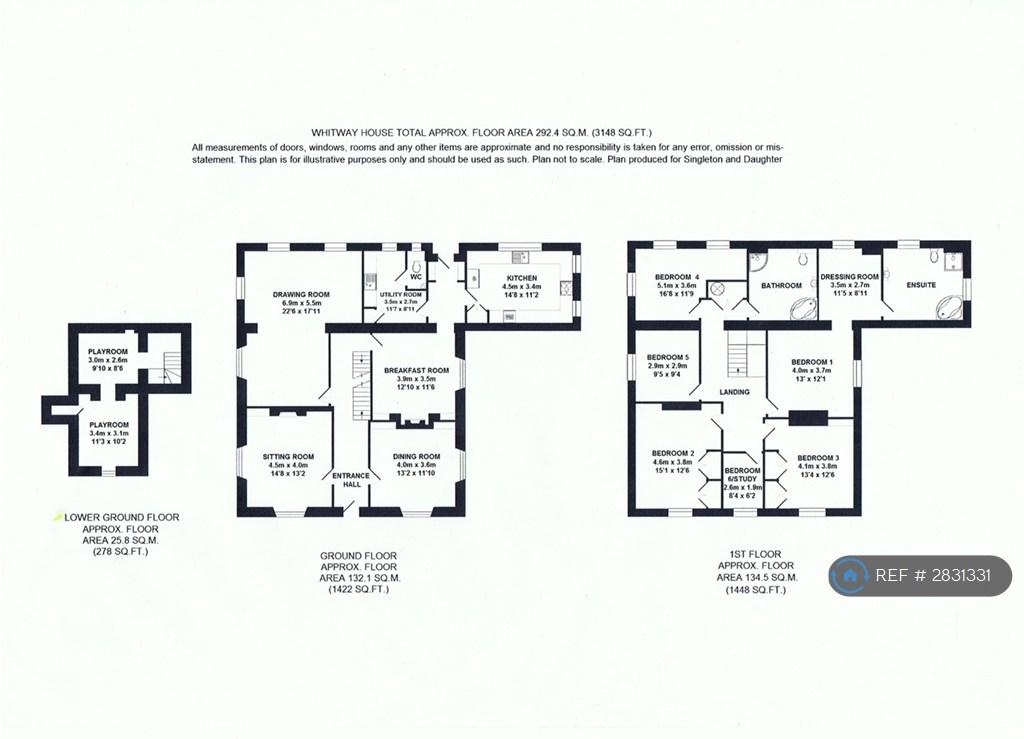 Floor Plan  (Main House Only)