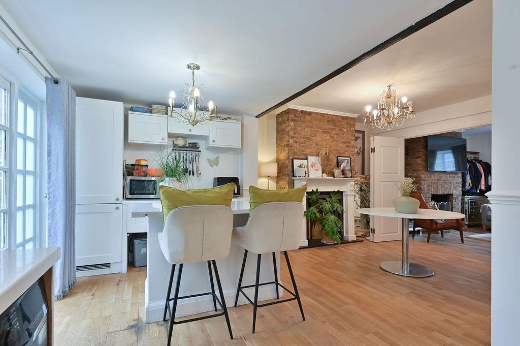 Open-plan living area, open plan living, fireplace