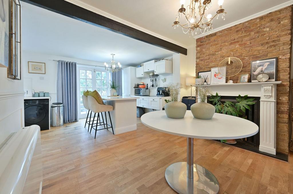 Open-plan living area, open plan living, fireplace